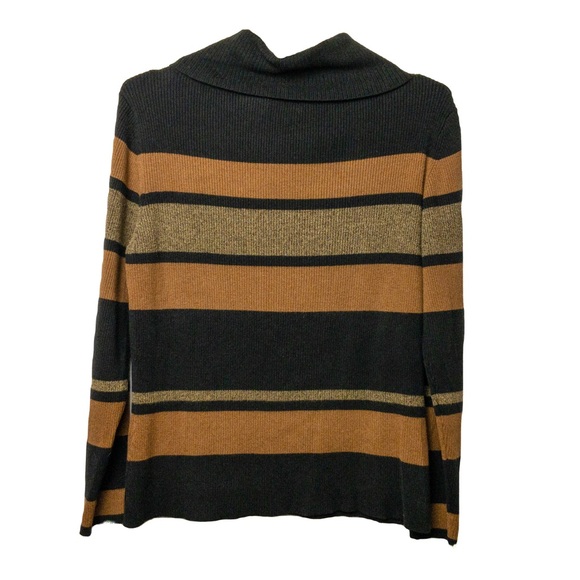 ❌ SOLD ❌ APOSTROPHE Bold Striped Cowl Neck Pullover Sweater - Picture 2 of 4